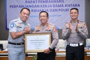 Perpanjangan Nota Kesepahaman dan Perjanjian Kerja Sama PT Jasa Raharja dengan POLRI Untuk Meningkatkan Kepatuhan, Keselamatan Masyarakat di Bidang Transportasi dan Pelayanan Santunan