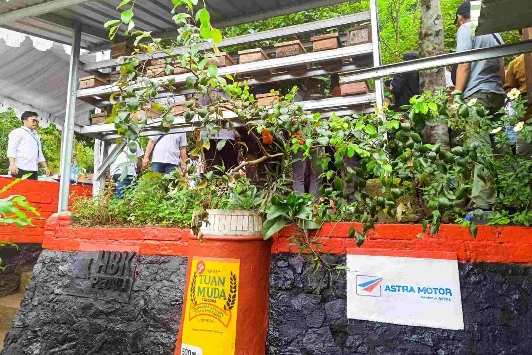 Jajaran Astra Motor mengunjungi tempat budidaya madu trigona di Desa Bengkaung, Lombok Barat.